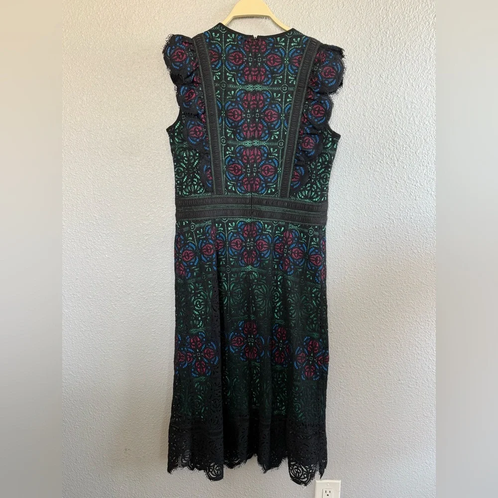 Tadashi Shoji Lacroix Tea Length Dress Size 14‎ Embroidered - Picture 7 of 8